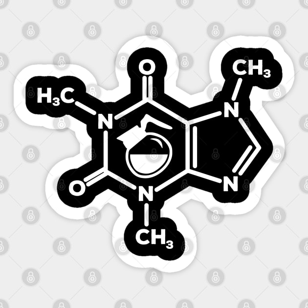 Caffeine Molecule Coffee Pot Lovers Formula Funny Sticker by DetourShirts